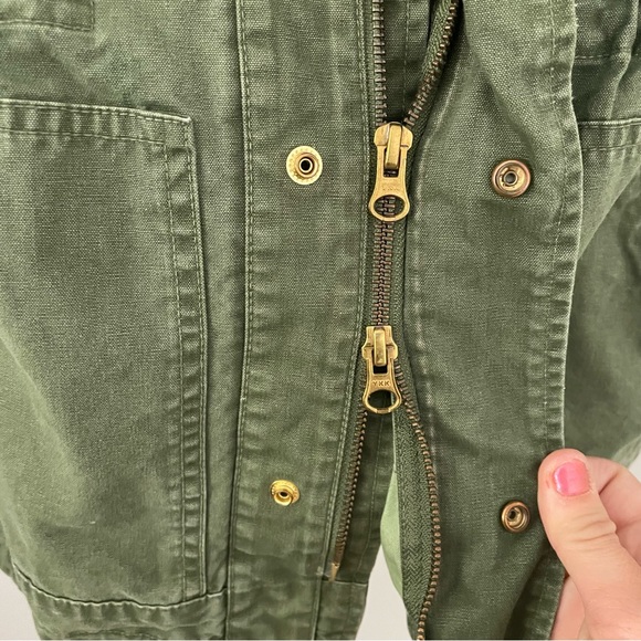 J. Crew Army Green Full Zip and Snap Closure Utility Jacket with Pockets Size M - Picture 9 of 14